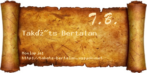 Takáts Bertalan névjegykártya